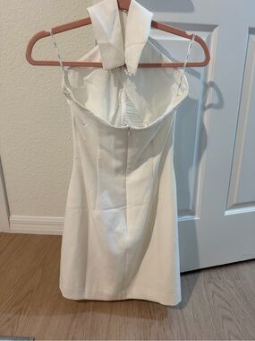 Amaris White Halter Mini Dress | Sabo